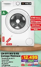 SEG CM 911 INV 9 KG ÇAMAŞIR MAKİNESİ SEG CM 911 INV 9 KG ÇAMAŞIR MAKİNESİ